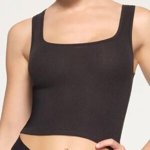SKIMS Cotton Rib Tank - Black - L